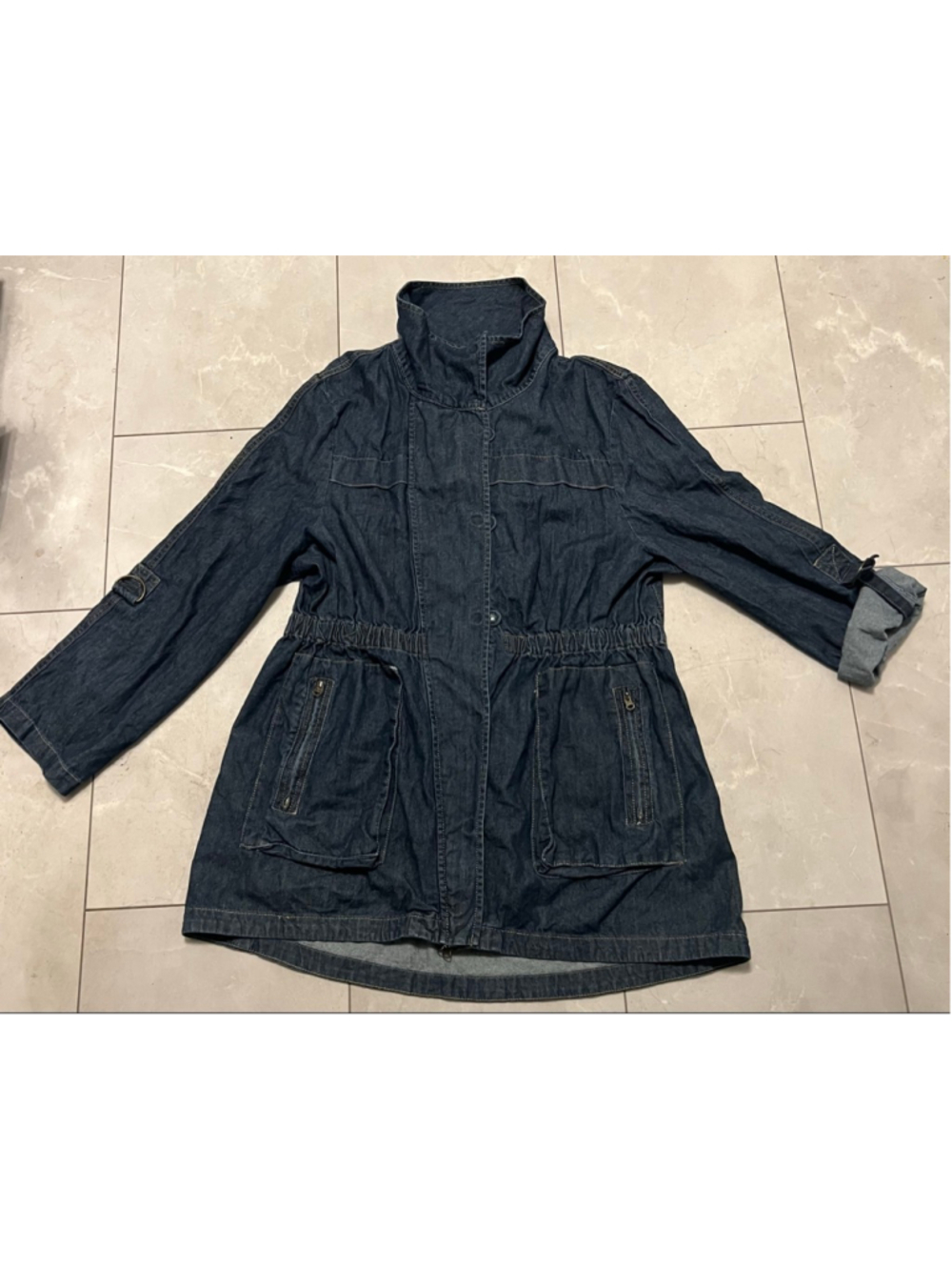 Women's Live a Little Blue Denim Utility Jacket Size L